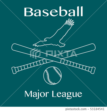 Baseball bats, ball and eagle Vector illustration 53184541