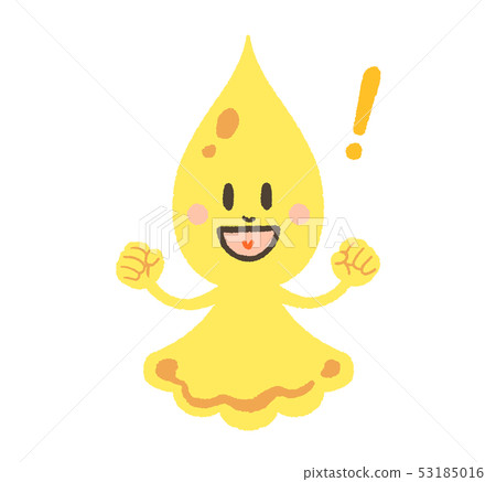 Shizuku字符，正面，黃色（驚奇的標記） 53185016