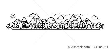 Natural park panorama view vector illustrate. 53185061