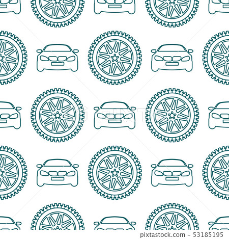 Seamless pattern with cars and wheels Seamless pattern with cars and wheels 53185195