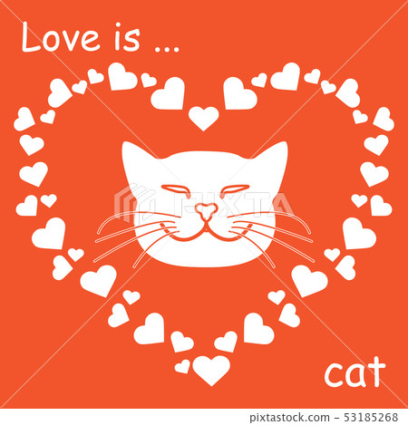 many hearts and cute cat Valentine's Day many hearts and cute cat Valentine's Day 53185268