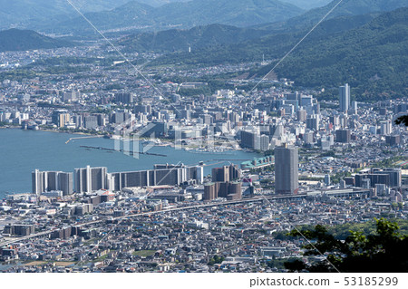 Otsu city distant view from near Hieizan east tower Otsu city distant view from near Hieizan east tower 53185299