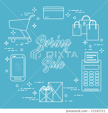 Spring sale Shopping icons. - Stock Illustration [53185721] - PIXTA