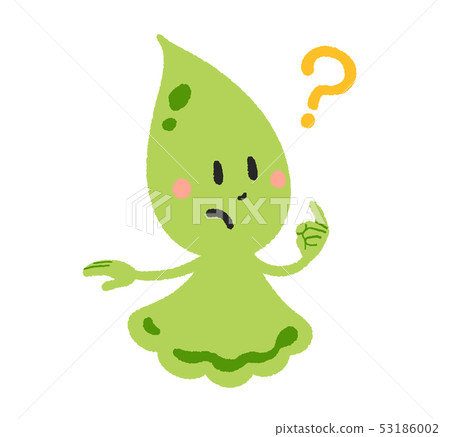 Shizuku character, sideways, green (Hatena mark) 53186002