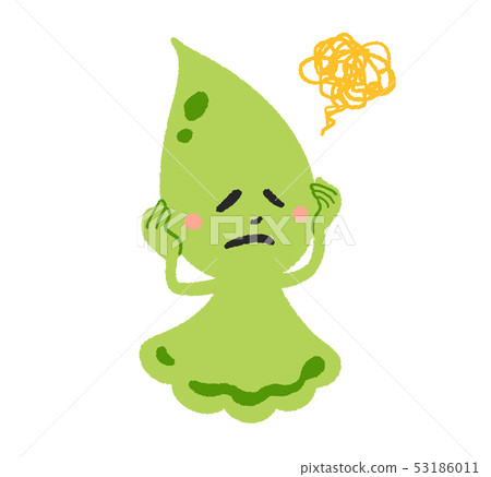 Shizuku character, sideways, green (in trouble) 53186011