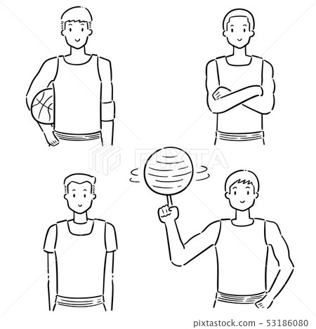 vector set of basketball player vector set of basketball player 53186080