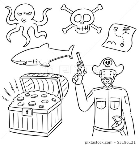 vector set of pirate vector set of pirate 53186121