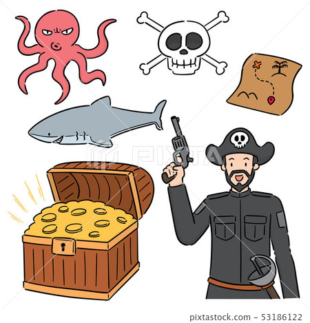 vector set of pirate 53186122