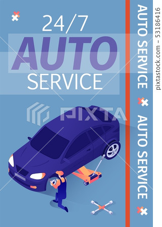 Media or Printable Advertisement for Car Service 53186416