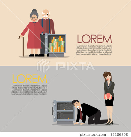 Man and woman with safe Business finance concept Man and woman with safe Business finance concept 53186898