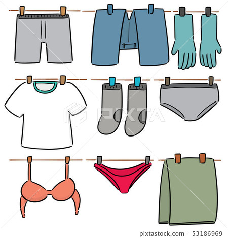 vector set of drying clothes 53186969