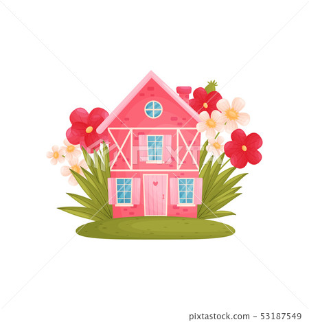 pink house clipart