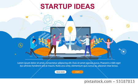 Vector Illustration Startup Ideas Landing Page. - Stock Illustration ...