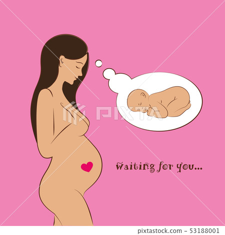 brunette pregnant woman waiting for baby brunette pregnant woman waiting for baby 53188001