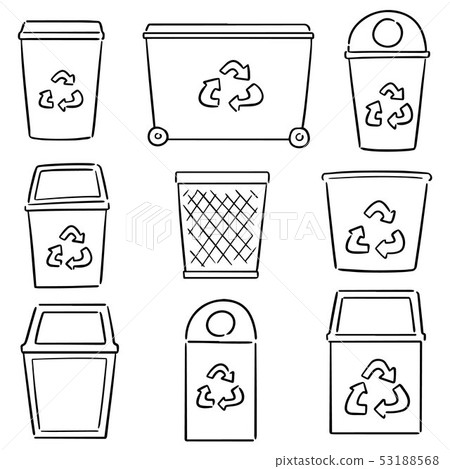 vector set of recycle garbage 53188568