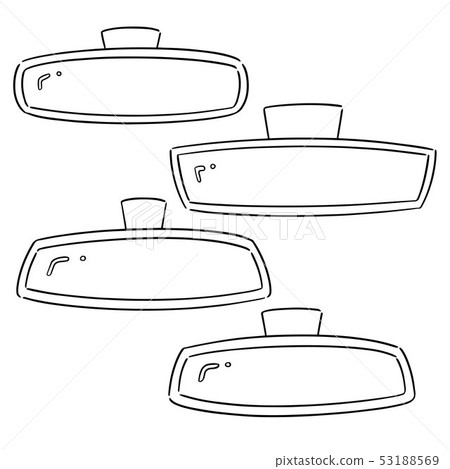 vector set of rear view mirrors 53188569