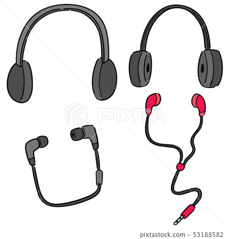 vector set of headphone and earpiece 53188582