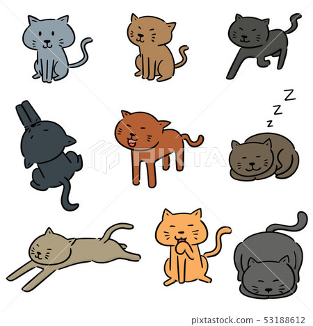 vector set of cats vector set of cats 53188612
