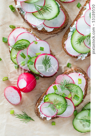 Radish and cucumber sandwich Radish and cucumber sandwich 53189550