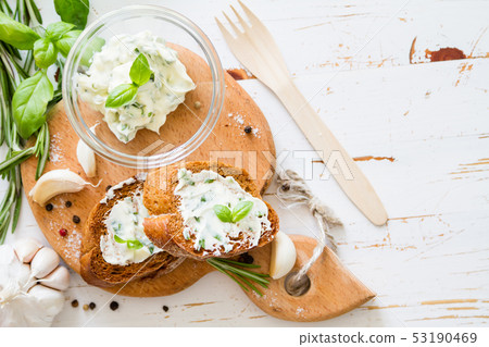 Garlic bread with herbs Garlic bread with herbs 53190469