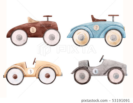 Watercolor baby car illustration 53191091