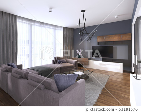 Beautiful living room interior with hardwood Beautiful living room interior with hardwood 53191570