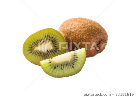 Kiwi fruit sliced segments isolated on white  53191619