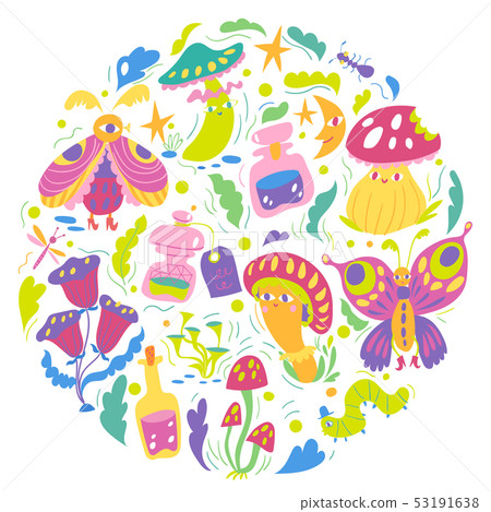 Fantasy design with vector wonderland cute elements.  53191638