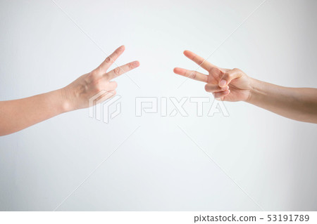 rock paper scissors game with both scissors symbol rock paper scissors game with both scissors symbol 53191789