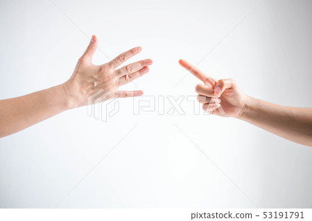 Paper and nail symbol in rock paper scissors game. Paper and nail symbol in rock paper scissors game. 53191791