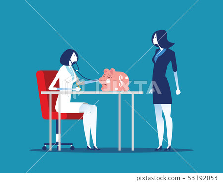 Financial Health. Business person and health check Financial Health. Business person and health check 53192053