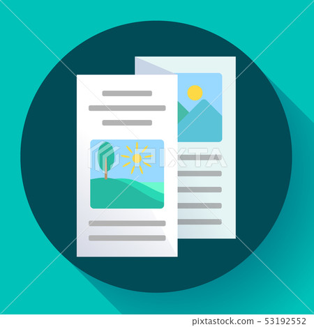 Two-fold brochure icon flat style vector illustration Two-fold brochure icon flat style vector illustration 53192552
