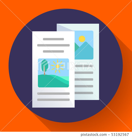 Two-fold brochure icon flat style vector illustration Two-fold brochure icon flat style vector illustration 53192567