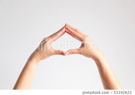 Hands pose tip of fingers splice to be spade shape Hands pose tip of fingers splice to be spade shape 53192622