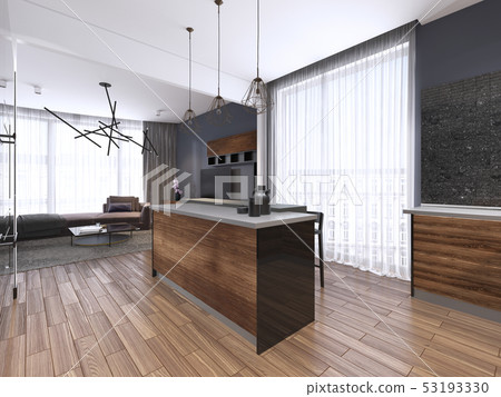 Large luxury contemporary kitchen with stone Large luxury contemporary kitchen with stone 53193330