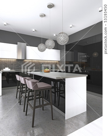 kitchen island with three stools