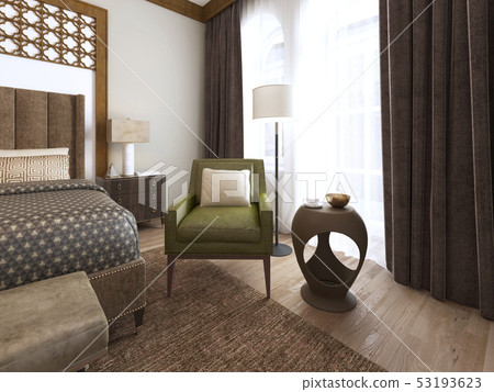 Bedroom in a middle eastern arabic style. Bedroom in a middle eastern arabic style. 53193623