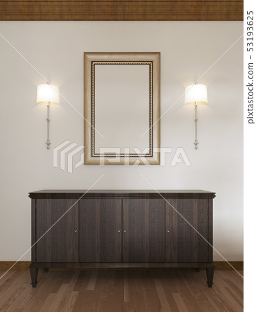 Wooden chest of drawers with a picture above and Wooden chest of drawers with a picture above and 53193625