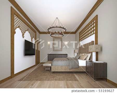 Bedroom in a middle eastern arabic style. Bedroom in a middle eastern arabic style. 53193627