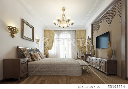 Bedroom in the Middle Eastern Arabian style with Bedroom in the Middle Eastern Arabian style with 53193634