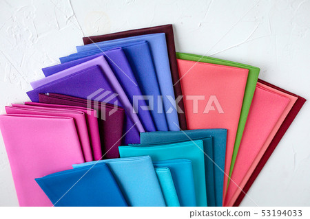 A Group of Twisted Colored Fabric on white A Group of Twisted Colored Fabric on white 53194033