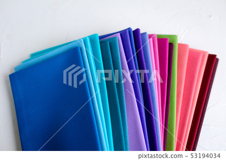 A Group of Twisted Colored Fabric on white A Group of Twisted Colored Fabric on white 53194034