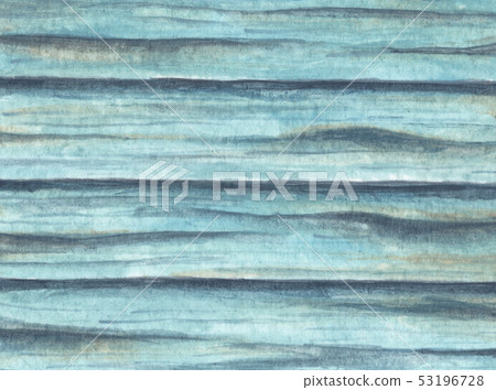 Blue wood texture background, Watercolor painting. 53196728