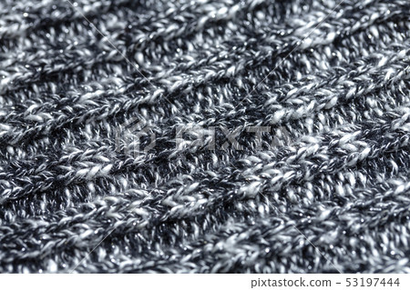 Black and white marbled knitted ribbed background Black and white marbled knitted ribbed background 53197444