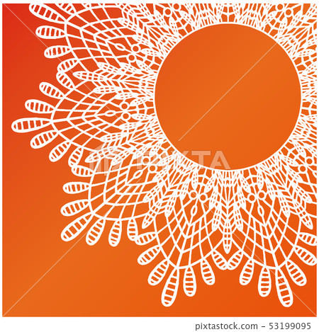 White lace round frame background material 53199095