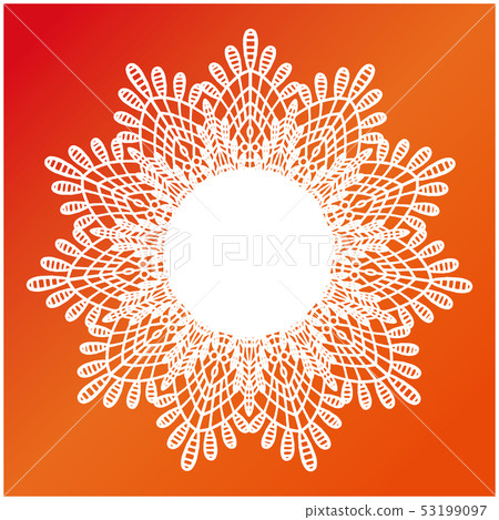 White lace round frame background material White lace round frame background material 53199097