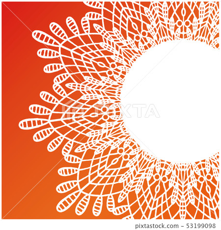 White lace round frame background material White lace round frame background material 53199098