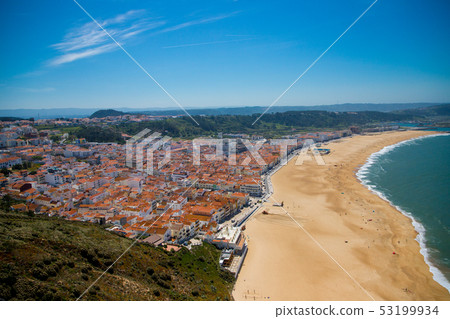 Nazarene cityscape seen from Portugal hill Nazarene cityscape seen from Portugal hill 53199934