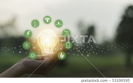 Innovation or creative concept of hand hold a 53200595