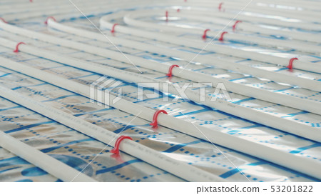 Underfloor heating pipes for water heating. Modern heating systems Underfloor heating pipes for water heating. Modern heating systems 53201822
